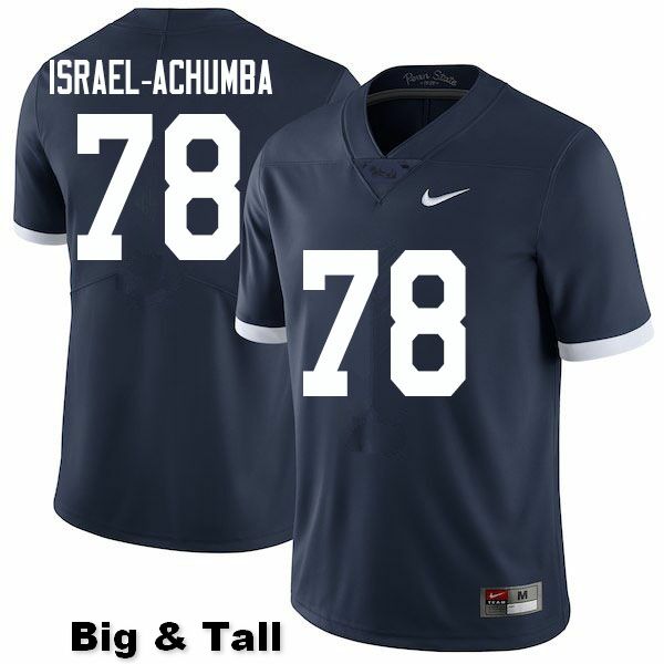 NCAA Nike Men's Penn State Nittany Lions Golden Israel-Achumba #78 College Football Authentic Big & Tall Navy Stitched Jersey LHB7698DM
